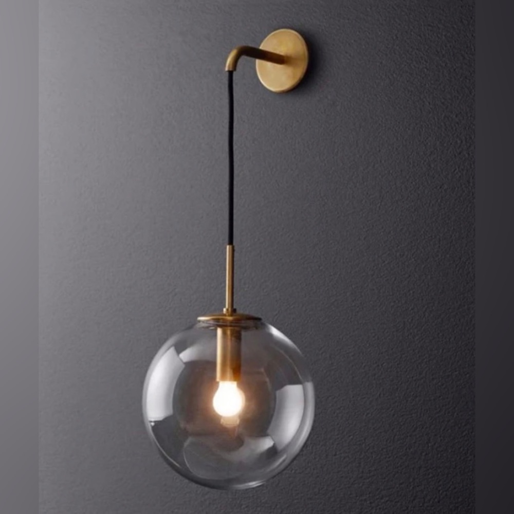 Modern Minimalist Glass Globe Wall Sconce